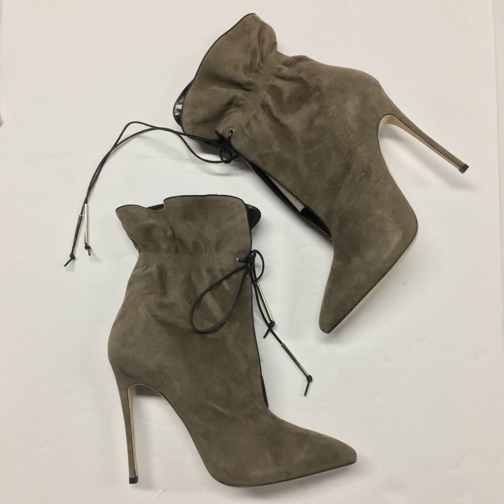 ALEJANDRO INGELMO Suede Cinch Ankle Boots